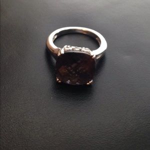 Smoky quartz cocktail ring.